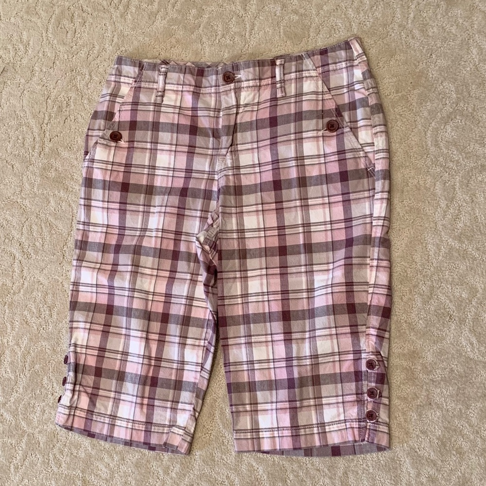 Gloria Vanderbilt plaid Bermuda shorts